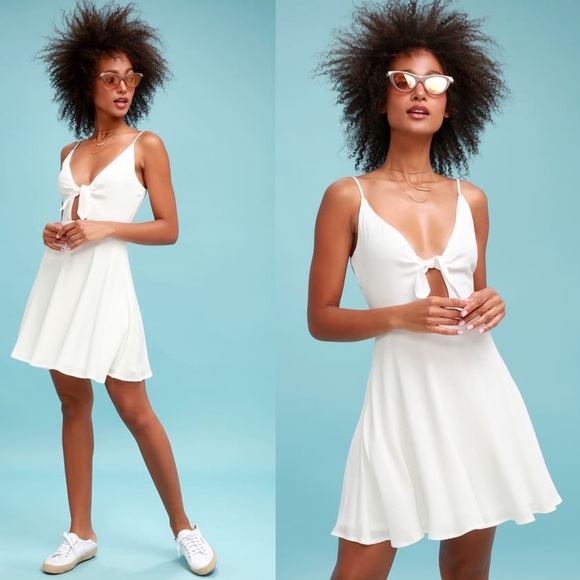 Lulus Dresses & Skirts - Lulu’s Play It Cool Tie Front Skater Dress NWT